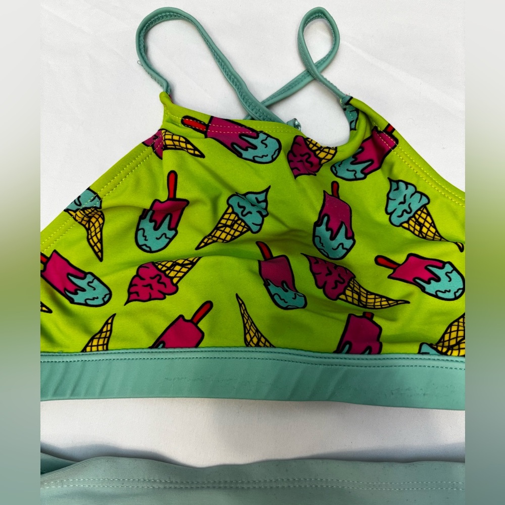 Justice girls bikini swimsuit 7/8 girls ice cream graphics